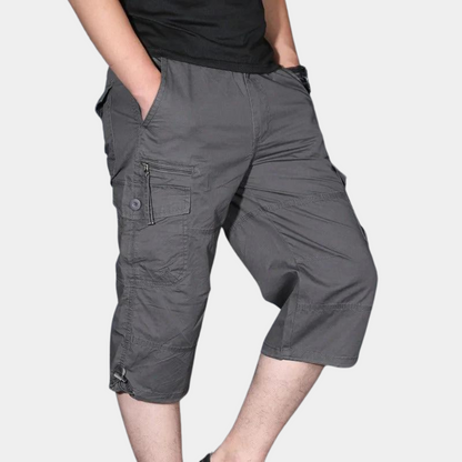 Men's Casual Cargo Pants Relaxed Fit Capri Style - Nocini