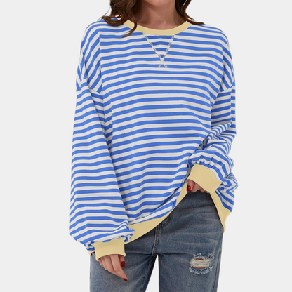 Relaxed Fit Horizontal Stripe Tee for Ladies