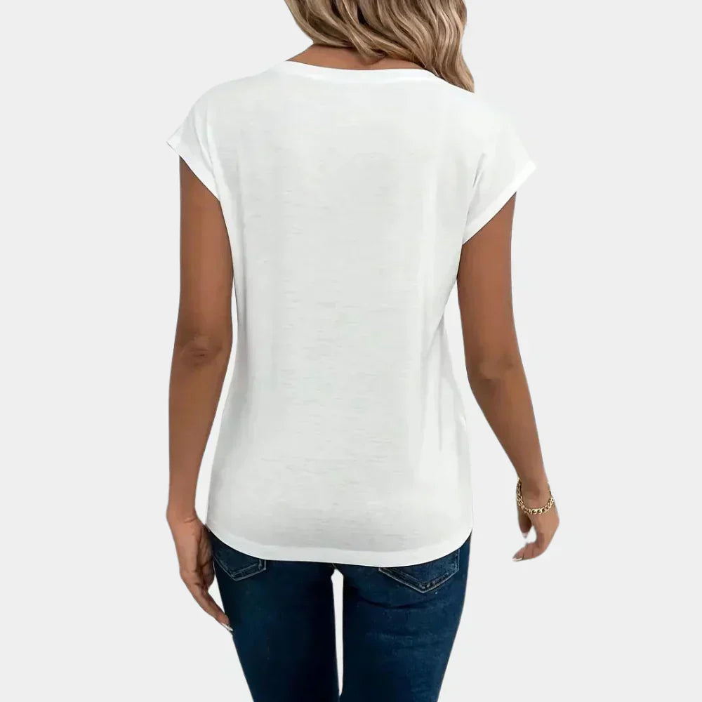 Classic Ladies V-Neck Simple Tee - Olytrend