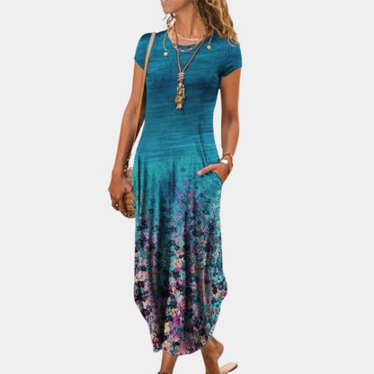 Casual Fit Women's Short Sleeve Midi Dress