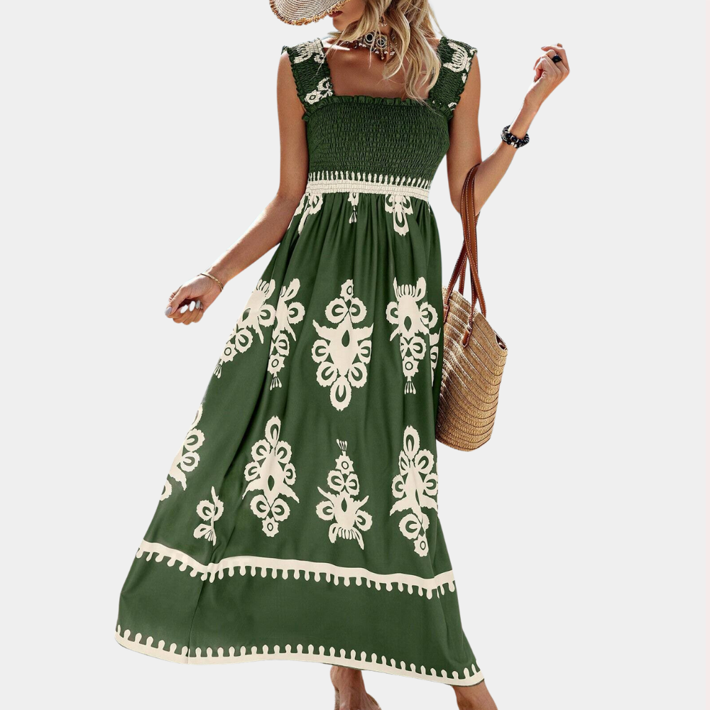 Elegant Sleeveless Maxi Dress - Flowy A-Line Style