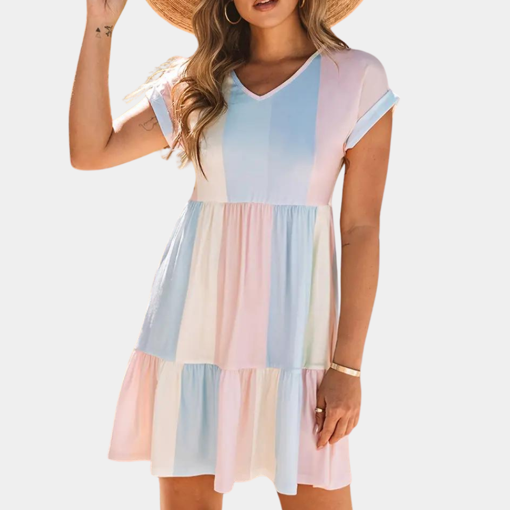 Women's Summer V-Neck A-Line Dress - Nocini