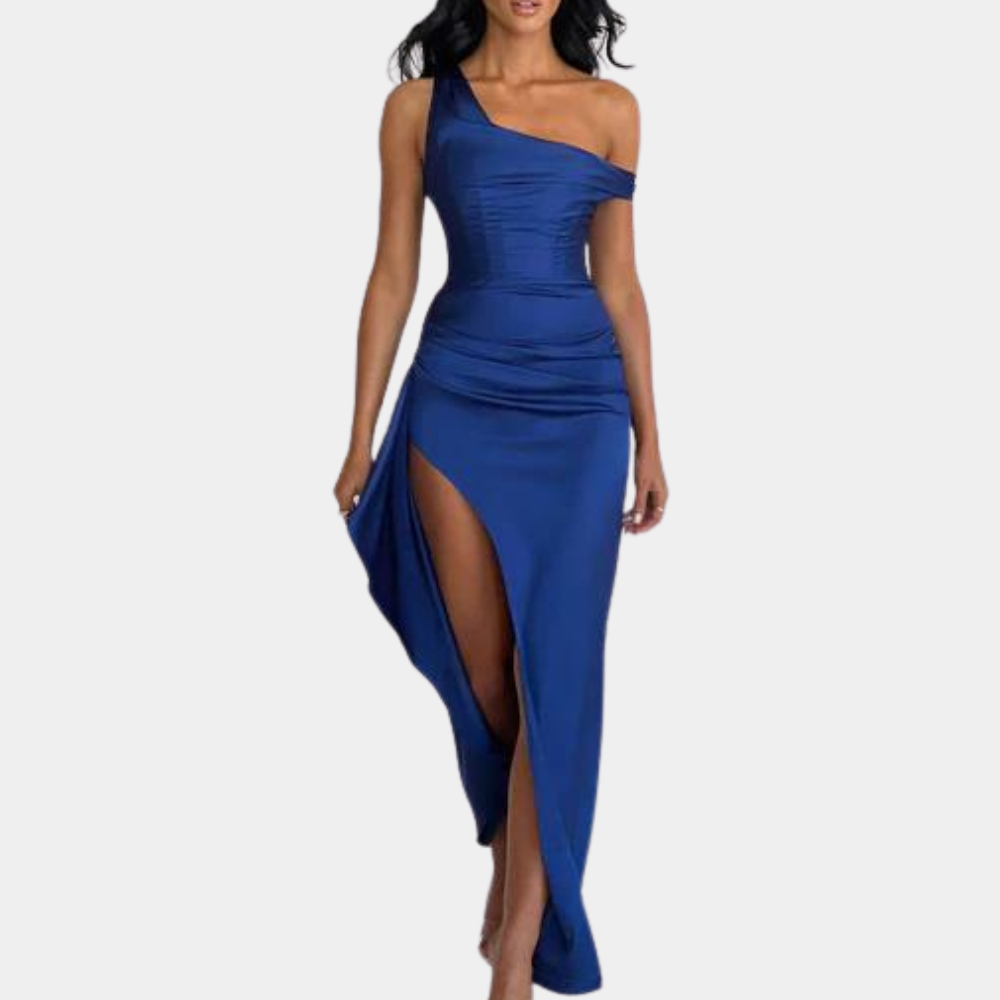 Ladies Luxury One Shoulder Satin Gown - Nocini