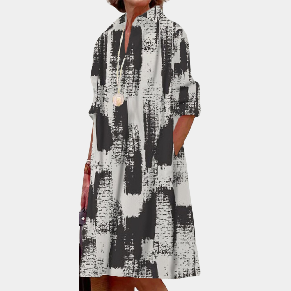 Floral Fit and Flare V-Neck Dress