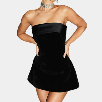 Sexy Strapless Velvet Mini Party Dress