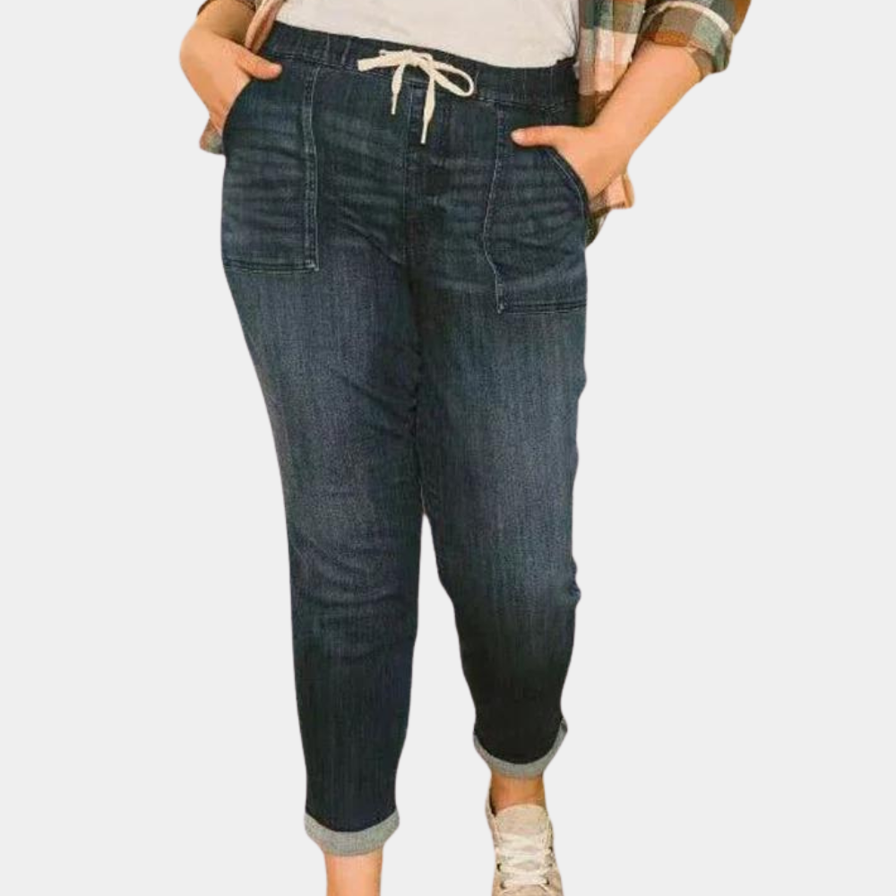 Relaxed Fit High Waist Straight Leg Women's Jeans