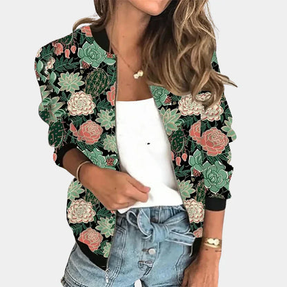 Fashionable Floral Patterned Coat - Olytrend