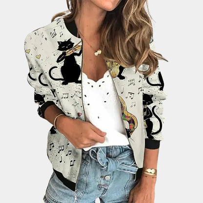 Fashionable Floral Patterned Coat