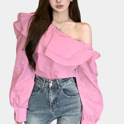 Fashionable Off Shoulder Ruffle Blouse for Women
