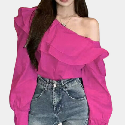 Fashionable Off Shoulder Ruffle Blouse for Women