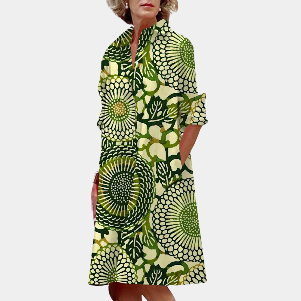 Casual Floral Print Mid Length Dress