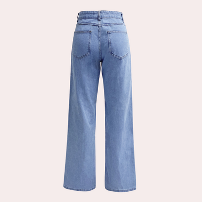 Comfortable Women's Straight Leg High Waist Jeans