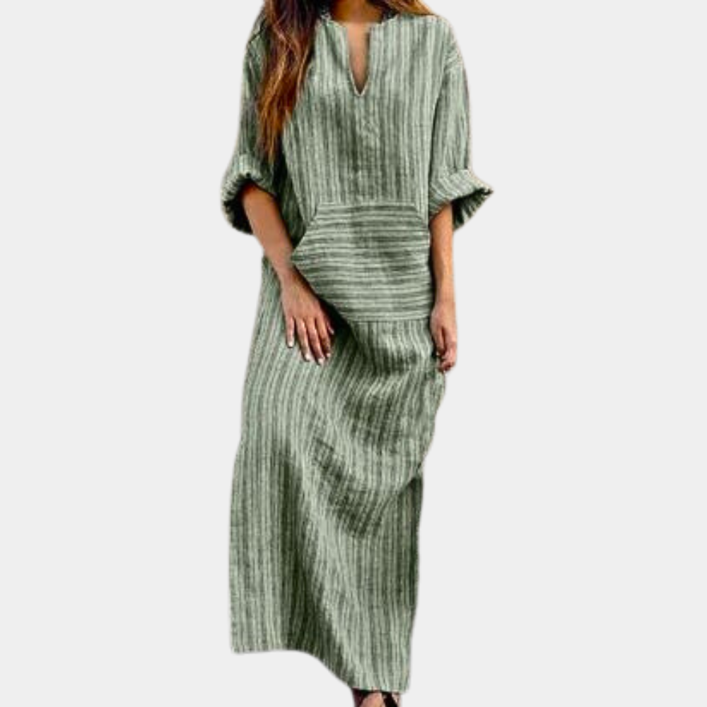 Flowy Maxi V Neck Summer Dress for Women