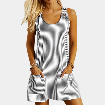 Summer A-Line Dress for Women with Pockets