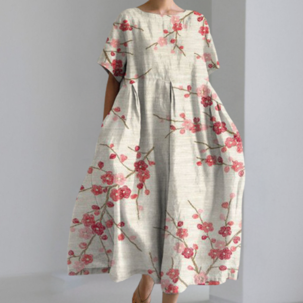 Relaxed Fit Floral Long Sleeve Maxi Dress