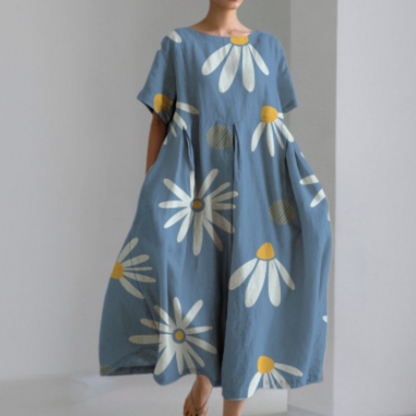 Relaxed Fit Floral Long Sleeve Maxi Dress