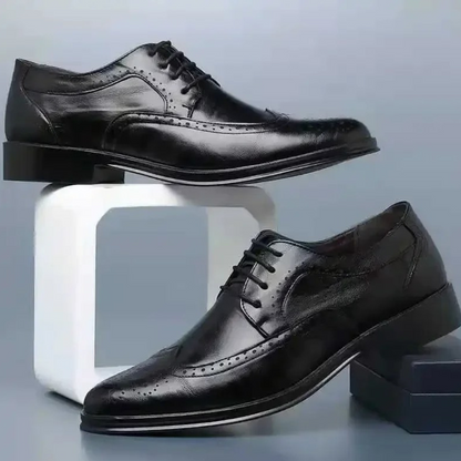 Classic Black Leather Dress Shoes for Men - Olytrend