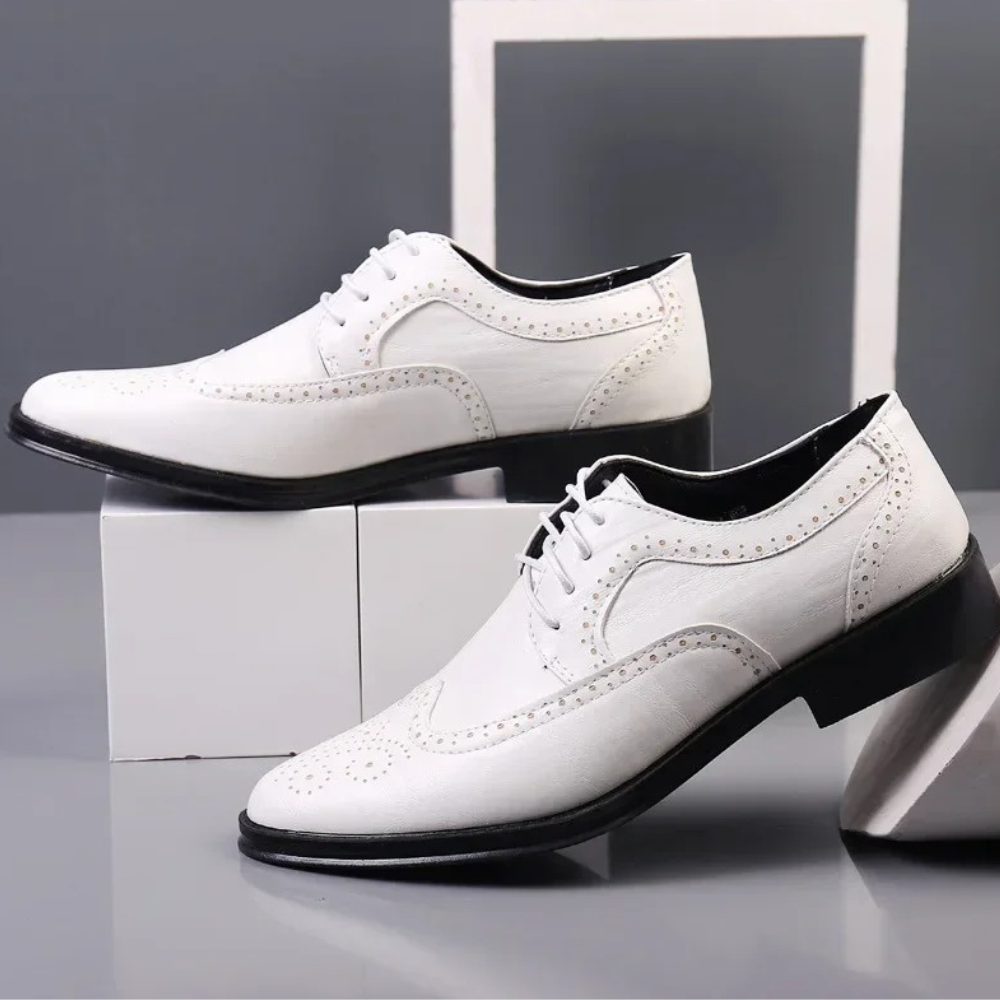 Classic Black Leather Dress Shoes for Men