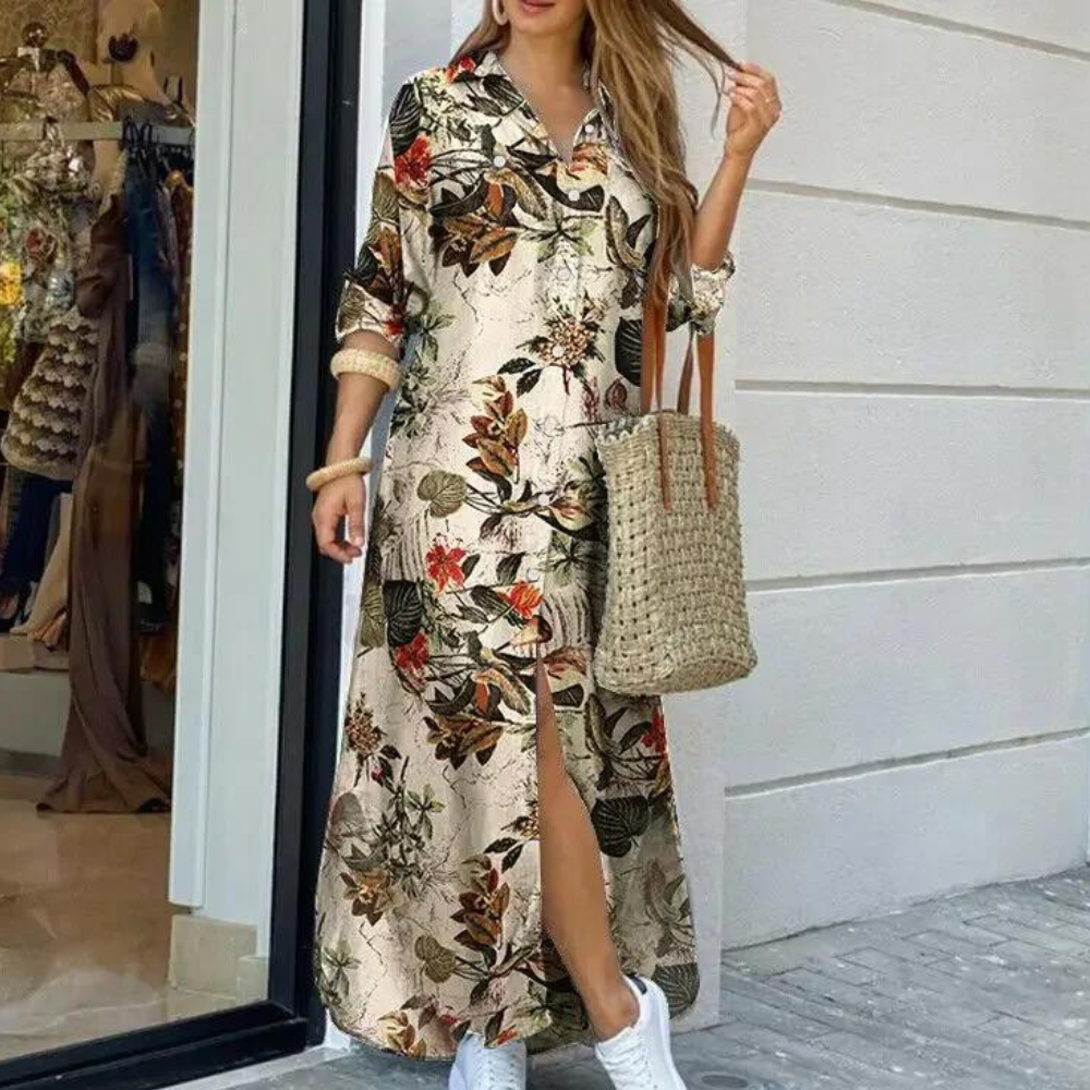 Relaxed Fit Camo Maxi Dress for Women