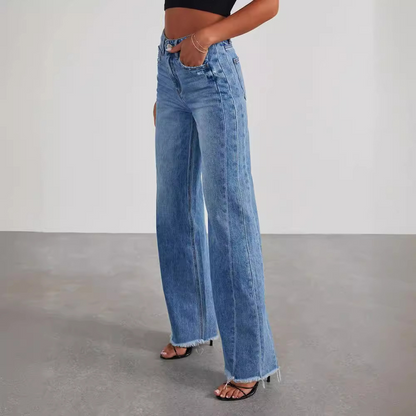 Women's Comfortable High Waist Wide Leg Jeans