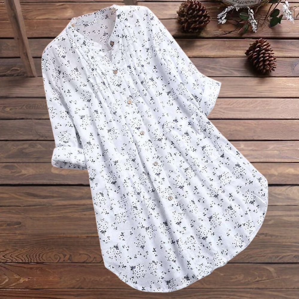 Pretty Floral Long Sleeve Women's Blouse