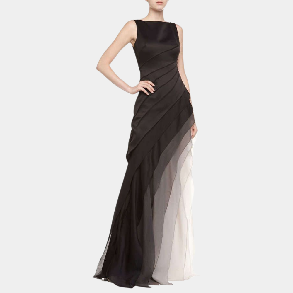 Elegant Sleeveless Maxi Dress with Asymmetrical Hem - Nocini