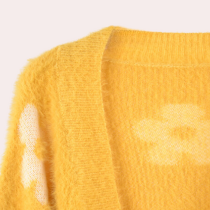 Women's Pretty Flower Knit Sweater
