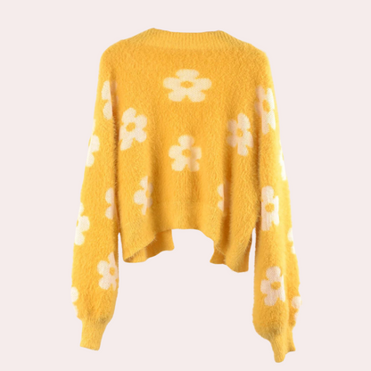 Women's Pretty Floral Knit Sweater
