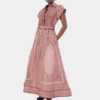 Casual Summer Dress with Pockets and V Neckline