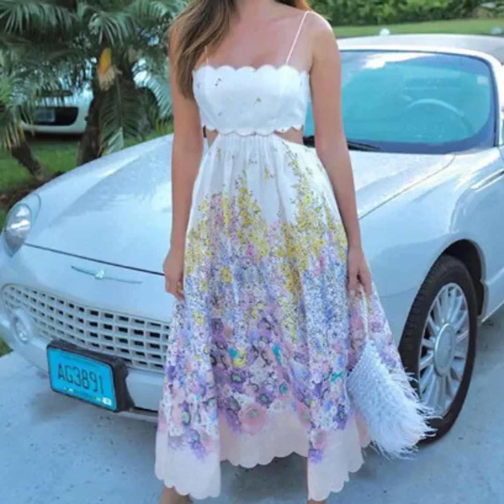 Summer Floral Sleeveless Mini Dress - Nocini
