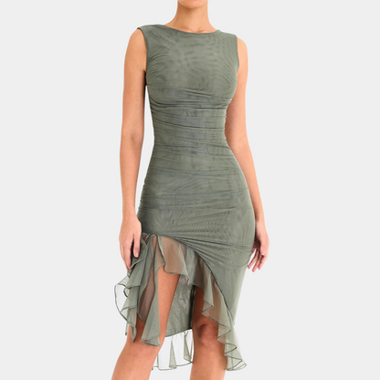 Chic Off Shoulder Ruffle Dress - Nocini