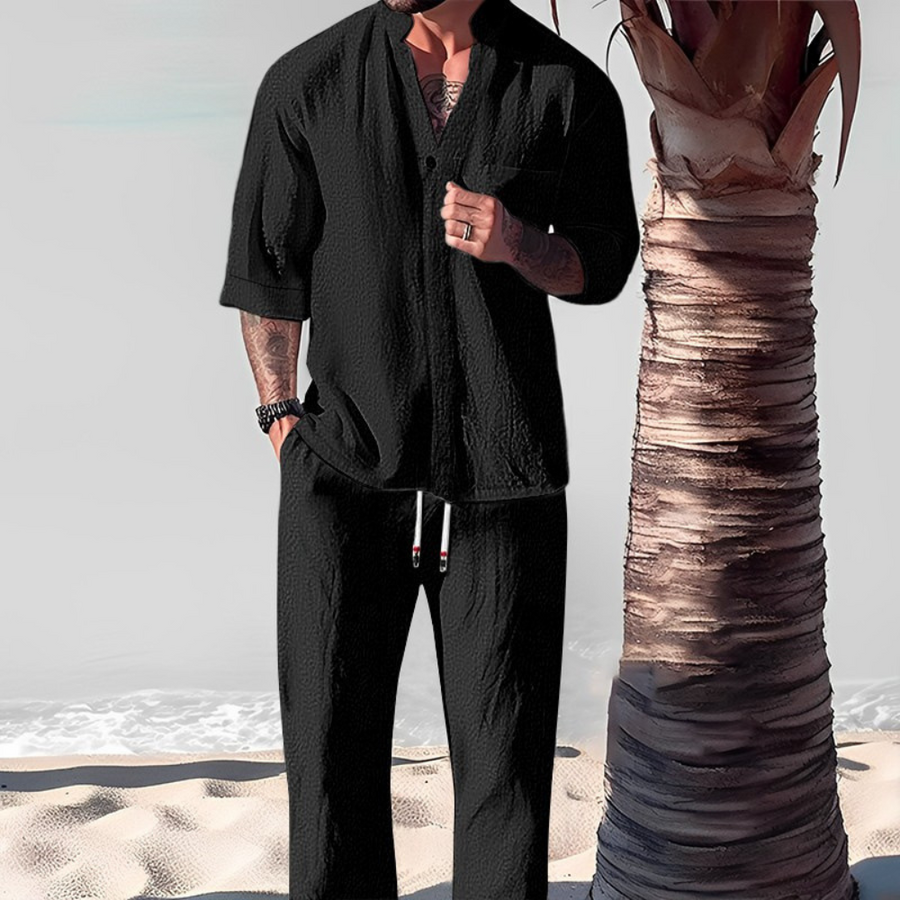 Relaxed Fit Cotton Men's 2-Piece Tracksuit Set