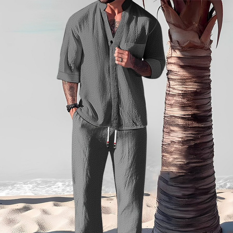 Relaxed Fit Cotton Men's 2-Piece Tracksuit Set