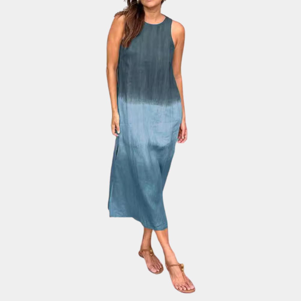 Loose Fit Summer Dress - Sleeveless V Neck - Casual Comfortable - Nocini