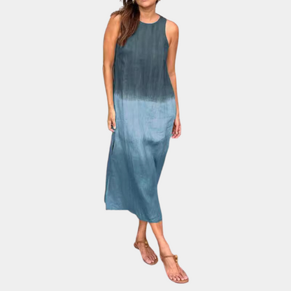 Loose Fit Summer Dress - Sleeveless V Neck - Casual Comfortable - Nocini