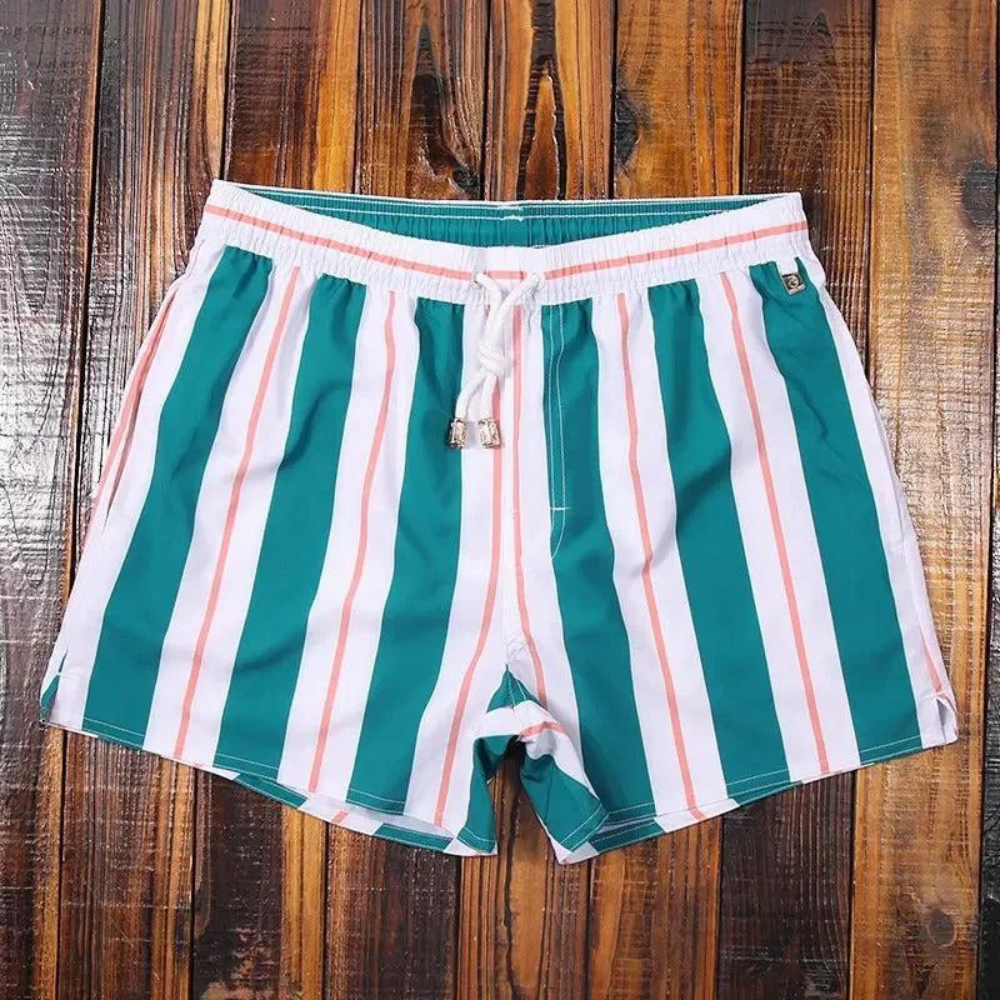 Comfortable Mens Beach Shorts Quick Dry Stripe