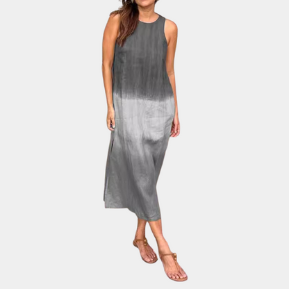 Loose Fit Summer Dress - Sleeveless V Neck - Casual Comfortable