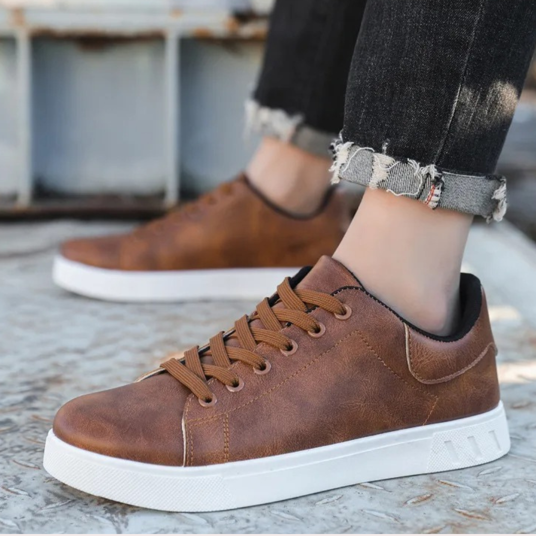 Men's Athletic Shoes - Breathable Leather - Cushioned Comfort Sole - Nocini