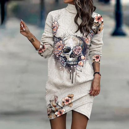 Comfy Women's Animal Print Long Sleeve Dress