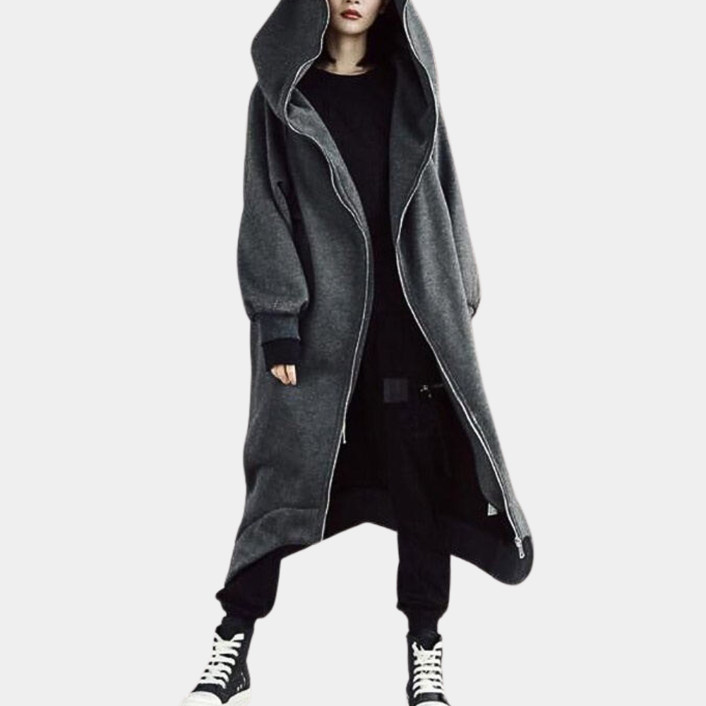 Large Women's Parka Coat with Hood and Zipper