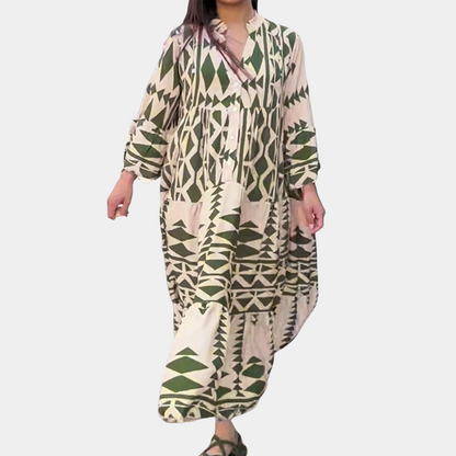 Relaxed Fit V Neck Maxi Dress Floral Print