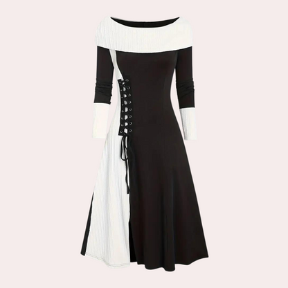 Casual Two Tone A Line Dress for Women - Nocini