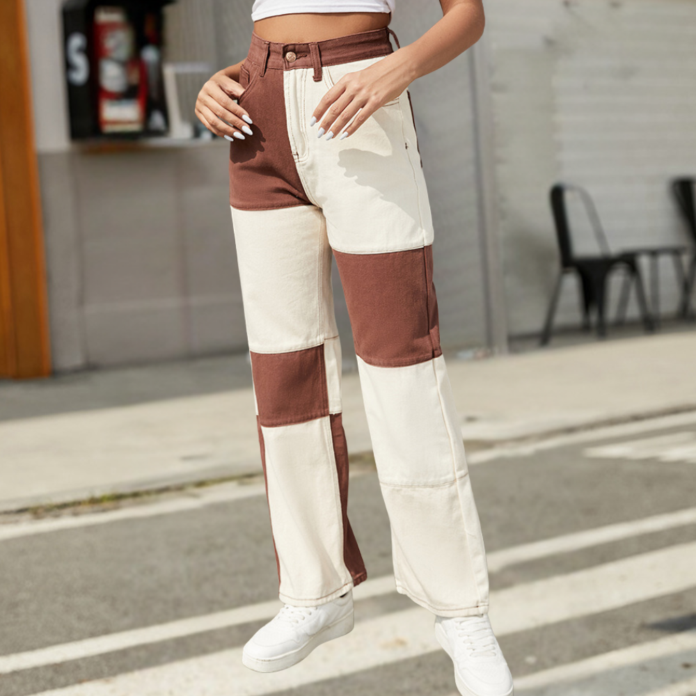 Women's High Waisted Wide Leg Distressed Jeans
