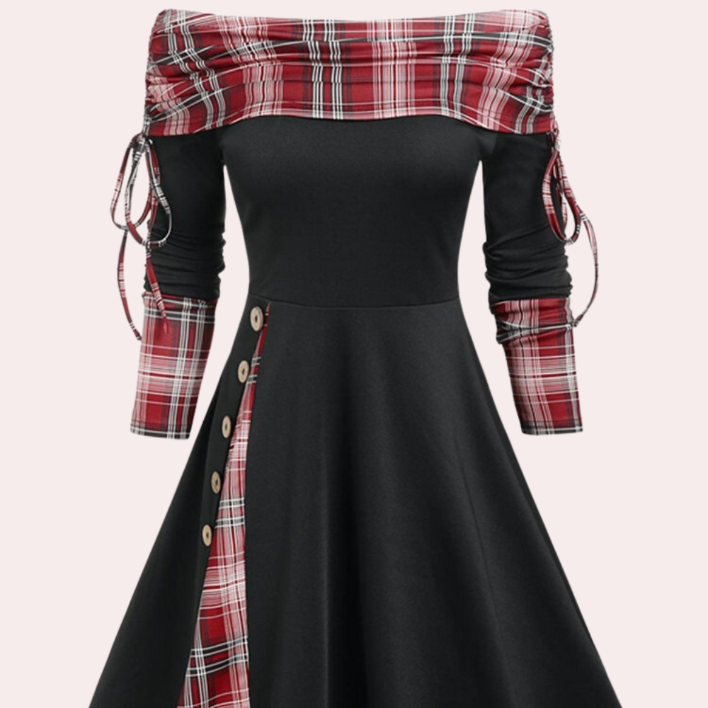 Fashionable Off Shoulder A-Line Dress for Women