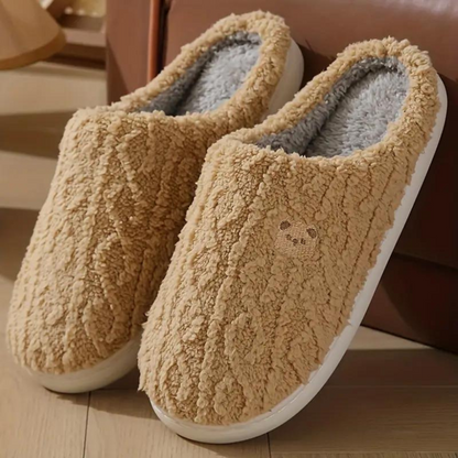 Cozy Warm Fuzzy Bear Slippers for Women