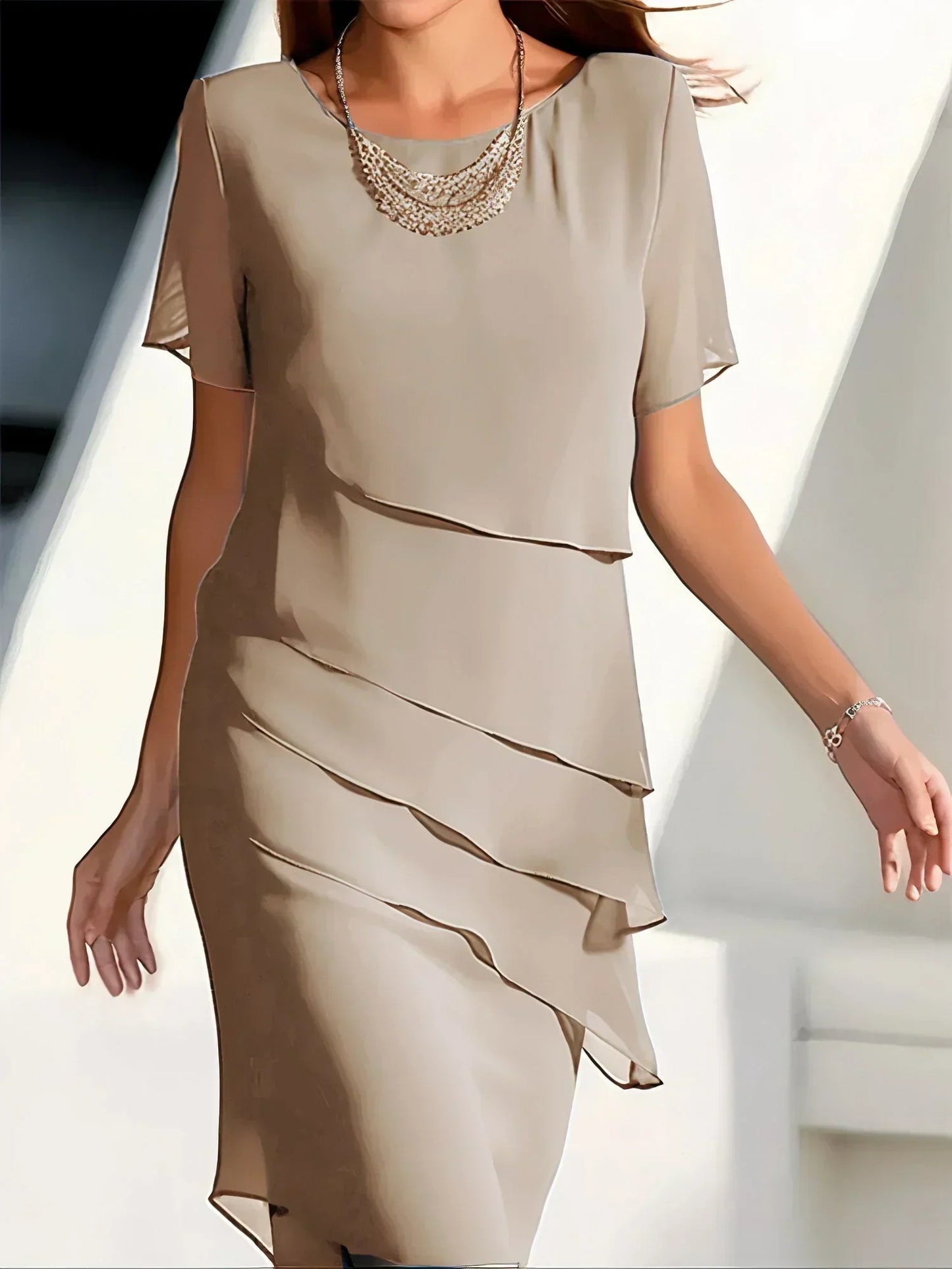 Ladies' Floral Layered Midi Dress