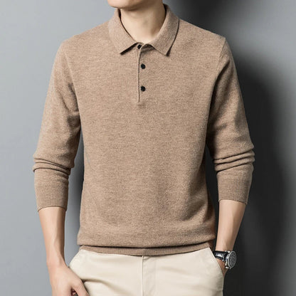 Classic Men's Wool Polo Sweater