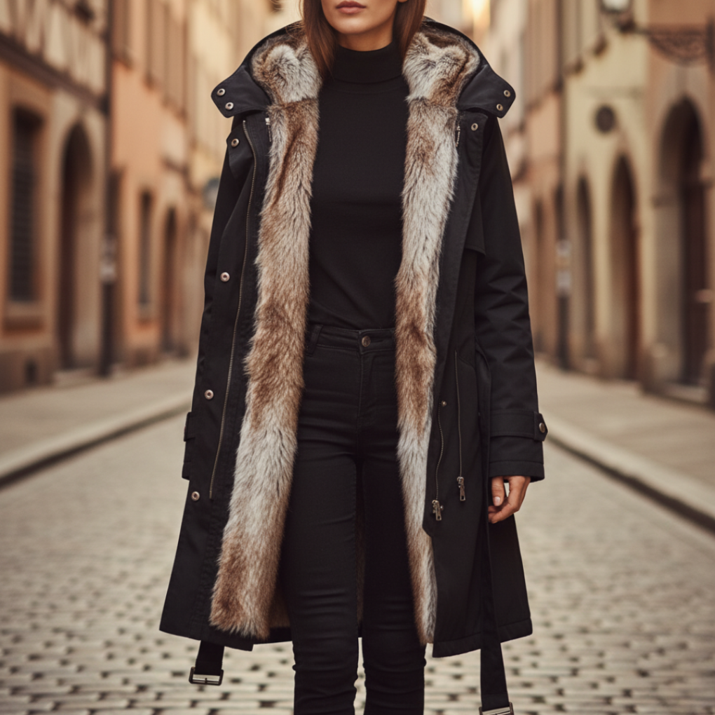 Ladies Warm Fleece Jacket Coat - Olytrend