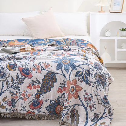 Colorful Floral Accent Blanket