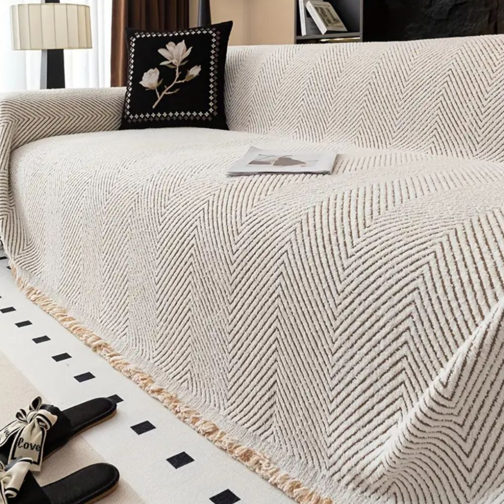 Durable Grid Pattern Sofa Slipcover